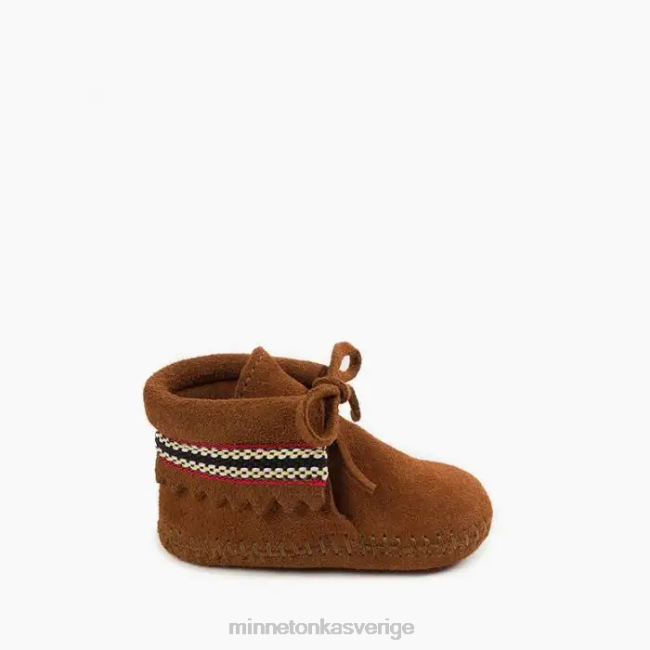 Minnetonka barn flätade tossor HTZ4DP484 Skodon brun