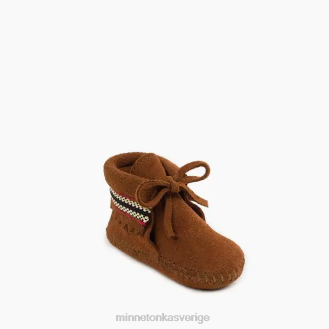 Minnetonka barn flätade tossor HTZ4DP484 Skodon brun