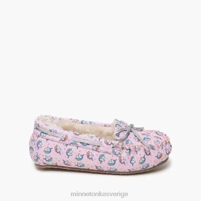 Minnetonka barn enhörning moc HTZ4DP511 Skodon rosa enhörningstryck