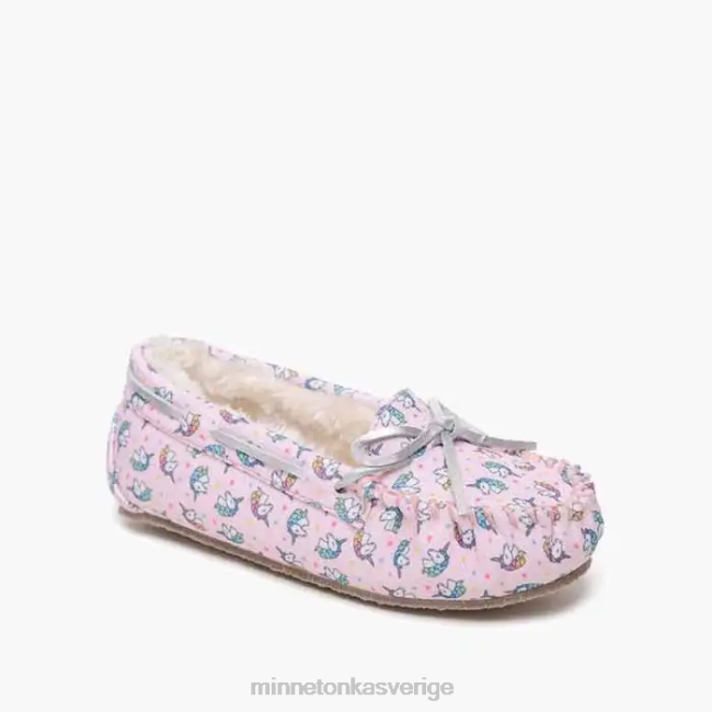 Minnetonka barn enhörning moc HTZ4DP511 Skodon rosa enhörningstryck