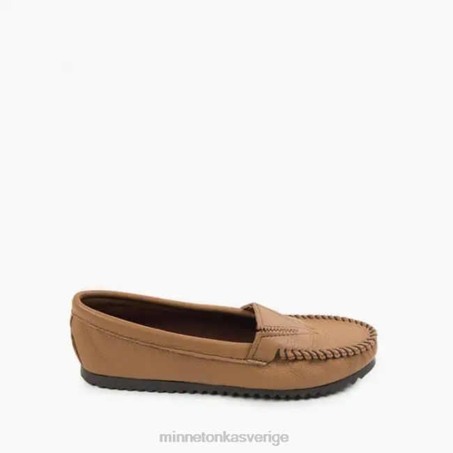 Minnetonka kvinnor hjortskinn gore front HTZ4DP122 Skodon mocka