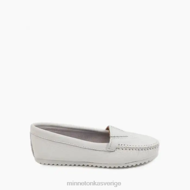 Minnetonka kvinnor hjortskinn gore front HTZ4DP123 Skodon vit