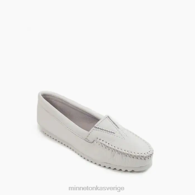 Minnetonka kvinnor hjortskinn gore front HTZ4DP123 Skodon vit