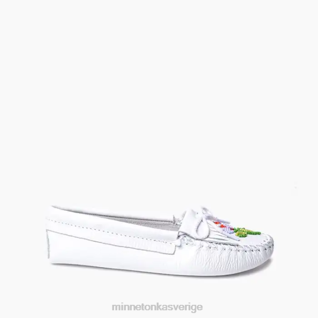 Minnetonka kvinnor ziigwan waabigwan mjuksula moc HTZ4DP141 Skodon vit