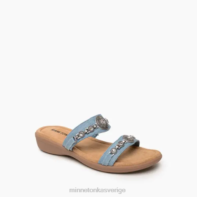 Minnetonka kvinnor brenn HTZ4DP197 Skodon ljusblå denim