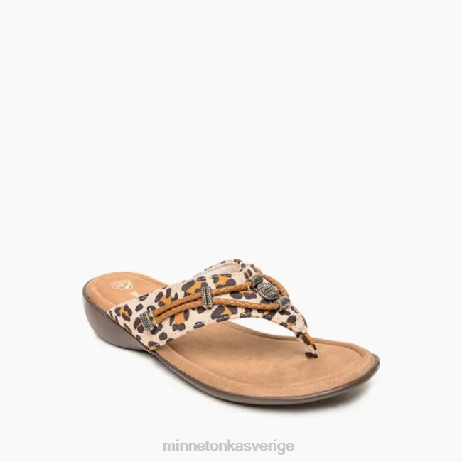 Minnetonka kvinnor silverthorne 360 HTZ4DP155 Skodon krämfärgat leopardmönstrat