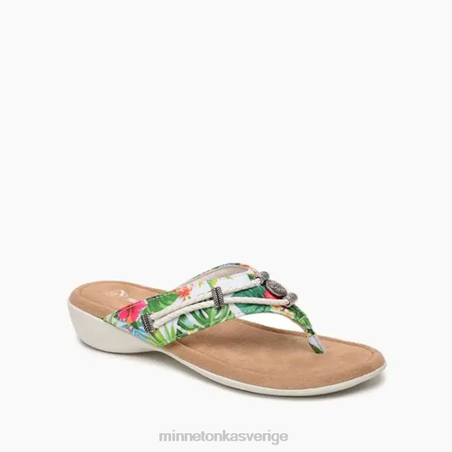 Minnetonka kvinnor silverthorne 360 HTZ4DP164 Skodon vitt tropiskt tryck