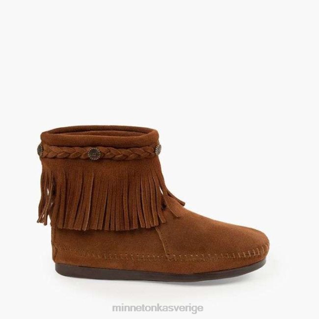 Minnetonka kvinnor dragkedjekänga med hög topp baktill HTZ4DP10 Skodon brun