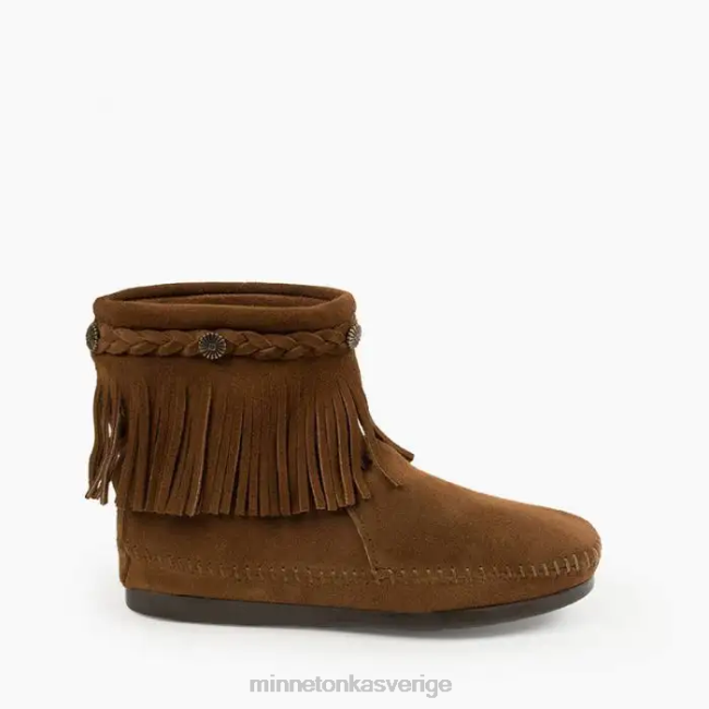 Minnetonka kvinnor dragkedjekänga med hög topp baktill HTZ4DP11 Skodon dammig brun