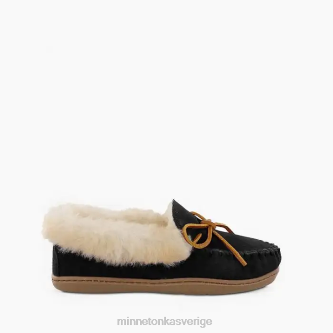 Minnetonka kvinnor alpint fårskinn moc HTZ4DP224 Skodon svart