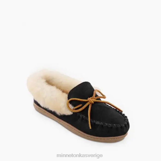 Minnetonka kvinnor alpint fårskinn moc HTZ4DP224 Skodon svart
