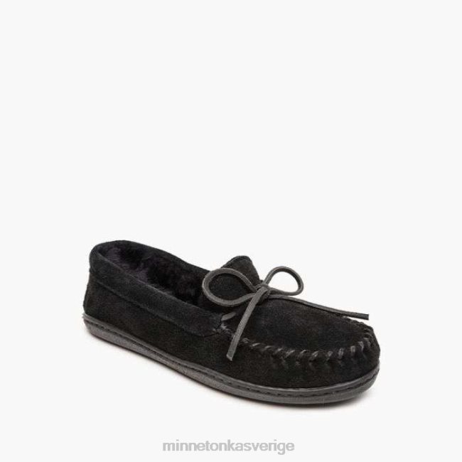 Minnetonka kvinnor fårskinn hårdsula moc HTZ4DP219 Skodon svart