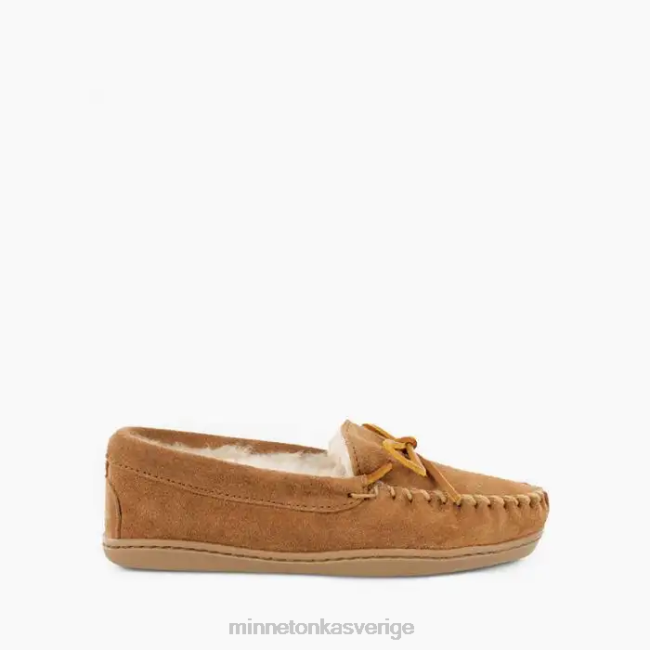 Minnetonka kvinnor fårskinn hårdsula moc HTZ4DP220 Skodon gyllene solbränna