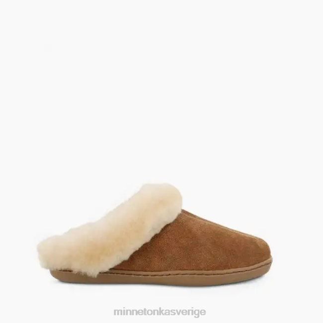 Minnetonka kvinnor fårskinnsmula HTZ4DP232 Skodon gyllene solbränna