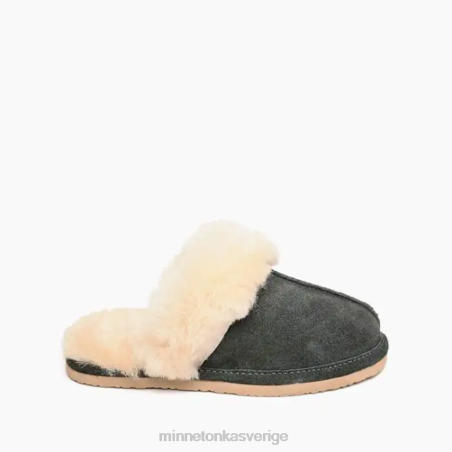 Minnetonka kvinnor fårskinnsrutschkana HTZ4DP235 Skodon träkol