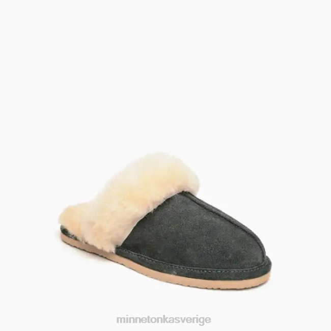 Minnetonka kvinnor fårskinnsrutschkana HTZ4DP235 Skodon träkol