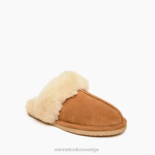 Minnetonka kvinnor fårskinnsrutschkana HTZ4DP236 Skodon gyllene solbränna