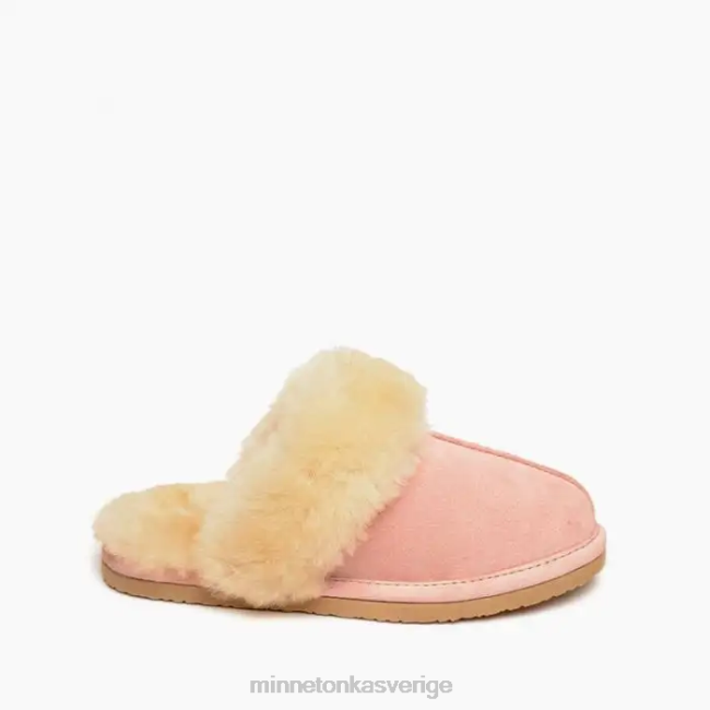 Minnetonka kvinnor fårskinnsrutschkana HTZ4DP237 Skodon rosa rouge