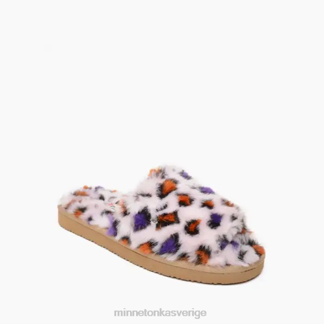 Minnetonka kvinnor lolo HTZ4DP287 Skodon rouge leopardtryck