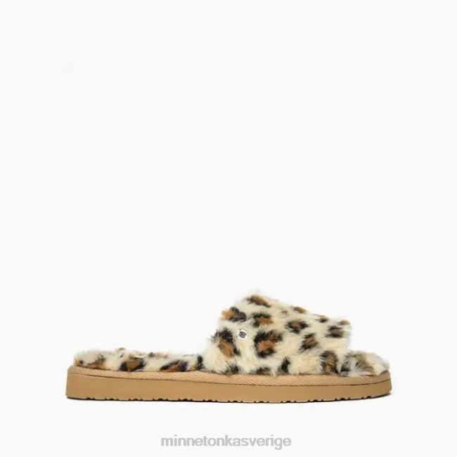 Minnetonka kvinnor lolo HTZ4DP290 Skodon krämfärgat leopardmönstrat