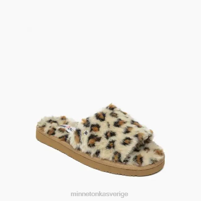 Minnetonka kvinnor lolo HTZ4DP290 Skodon krämfärgat leopardmönstrat