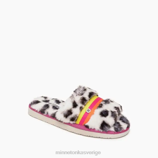 Minnetonka kvinnor london HTZ4DP279 Skodon vitt leopardtryck