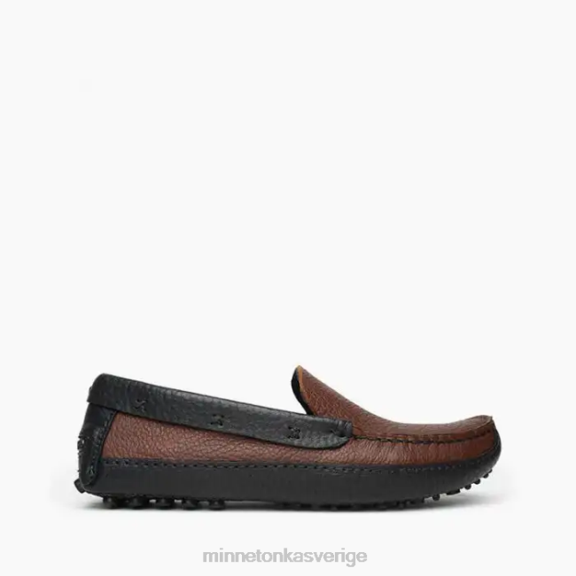 Minnetonka män p.w. kör loafer HTZ4DP386 Skodon brun ovandel och svart nedre
