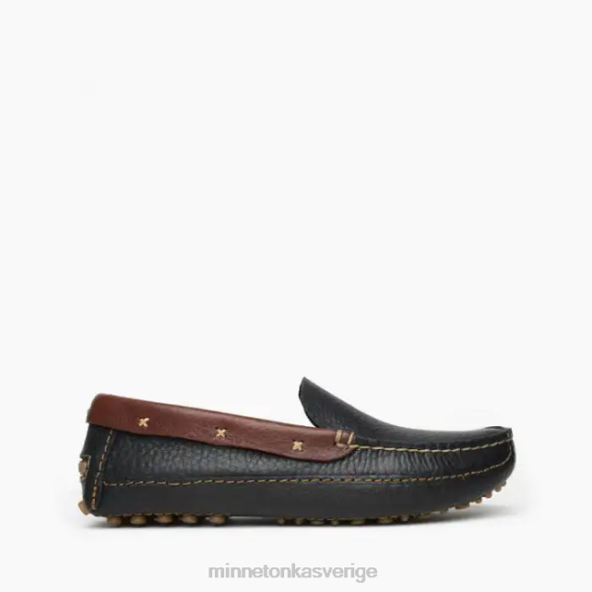 Minnetonka män p.w. kör loafer HTZ4DP391 Skodon svart med brun krage