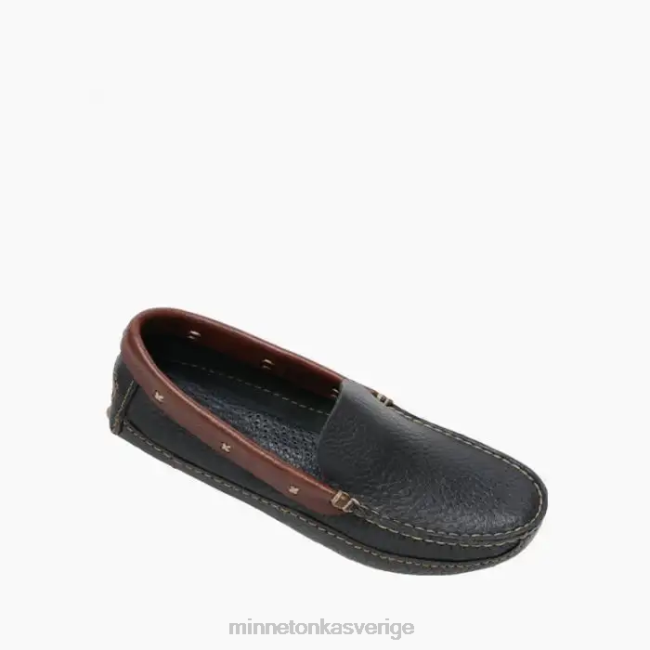 Minnetonka män p.w. kör loafer HTZ4DP391 Skodon svart med brun krage