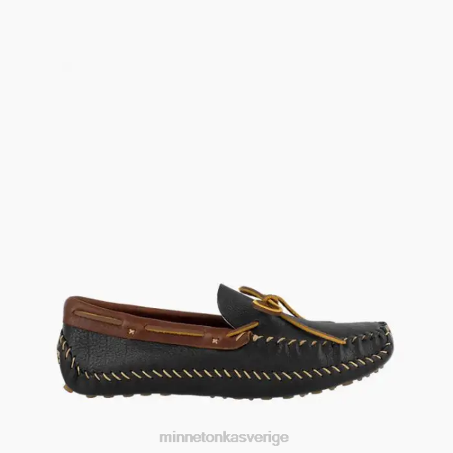 Minnetonka män p.w. kör moc HTZ4DP383 Skodon svart med brun krage