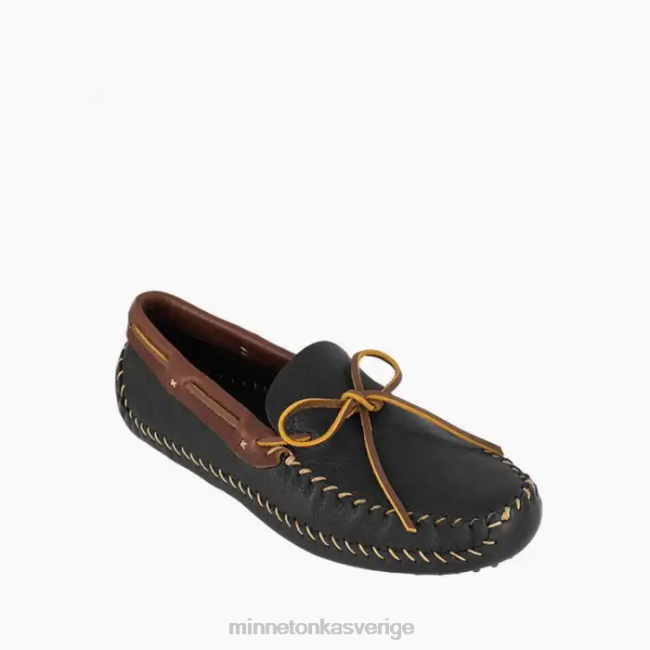 Minnetonka män p.w. kör moc HTZ4DP383 Skodon svart med brun krage