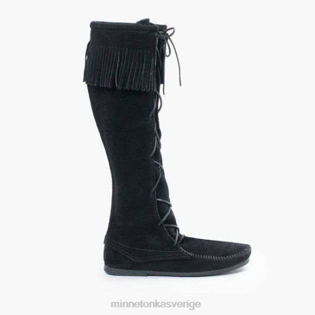 Minnetonka män knähög känga med spets framtill HTZ4DP440 Skodon svart