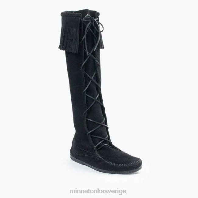 Minnetonka män knähög känga med spets framtill HTZ4DP440 Skodon svart