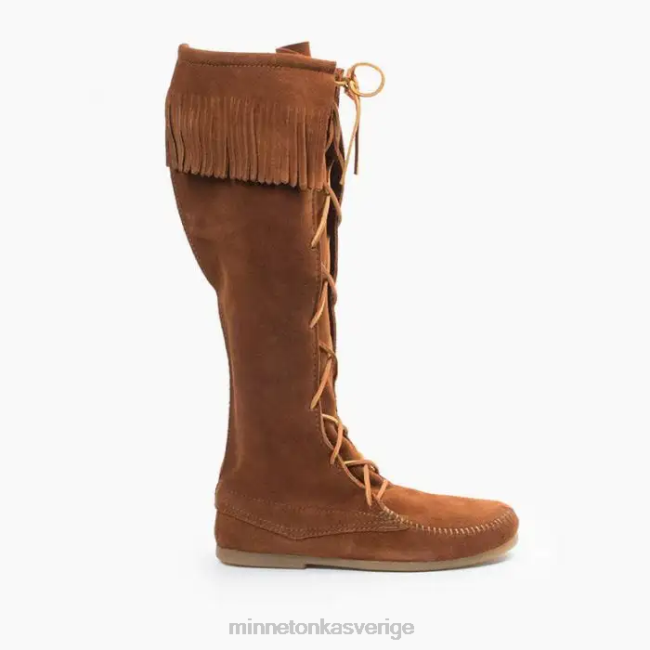 Minnetonka män knähög känga med spets framtill HTZ4DP441 Skodon brun