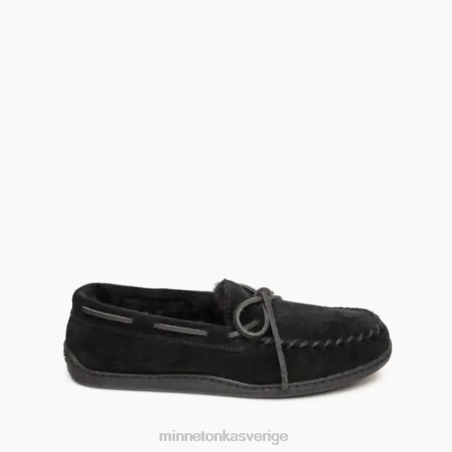 Minnetonka män fårskinn hårdsula moc HTZ4DP401 Skodon svart