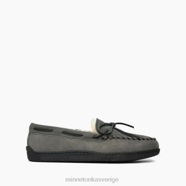 Minnetonka män fårskinn hårdsula moc HTZ4DP403 Skodon grå