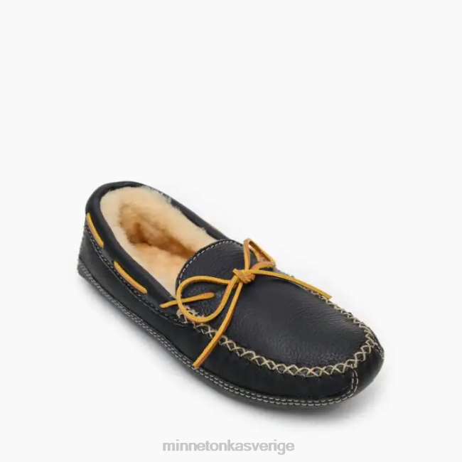 Minnetonka män fårskinn älgtoffla HTZ4DP409 Skodon svart