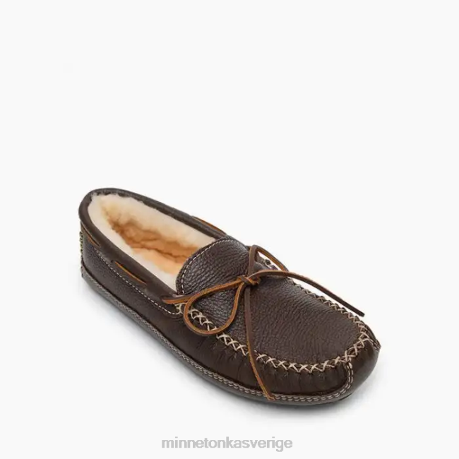 Minnetonka män fårskinn älgtoffla HTZ4DP411 Skodon choklad